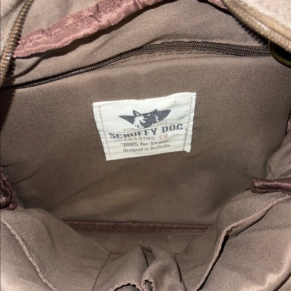 Small Messenger Bag Brown and Cream Men’s Canvas Scruffy Dog Australia